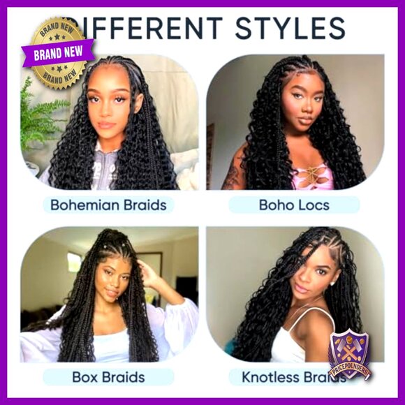 150g 20 Inch Human Hair Extensions for Boho Braids, Wet and Wavy main image 3